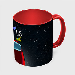 Кружка 3D AMONG US, цвет: 3D-белый + красный