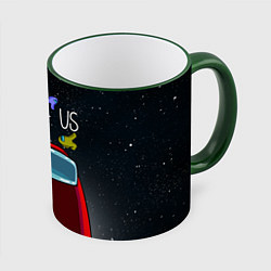 Кружка 3D AMONG US, цвет: 3D-зеленый кант