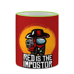 Кружка 3D Red Is The Impostor, цвет: 3D-светло-зеленый кант — фото 2