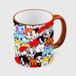 Кружка 3D BTS BT21, цвет: 3D-оранжевый кант