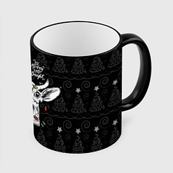 Кружка 3D Be Merry and Bright, цвет: 3D-черный кант