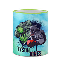 Кружка 3D Тайсон против Джонса, цвет: 3D-светло-зеленый кант — фото 2
