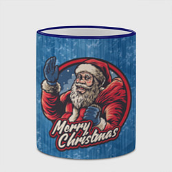 Кружка 3D Дед Санта, цвет: 3D-синий кант — фото 2
