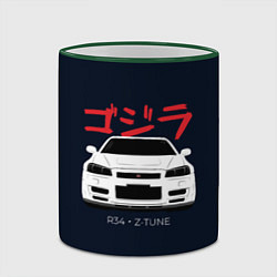 Кружка 3D Skyline R34 Z-Tune, цвет: 3D-зеленый кант — фото 2