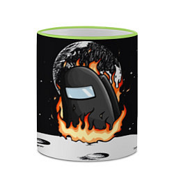 Кружка 3D Among Us fire, цвет: 3D-светло-зеленый кант — фото 2
