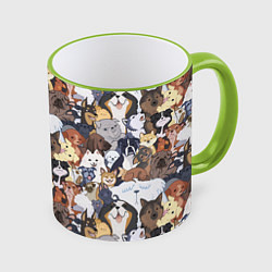 Кружка 3D Dogs, цвет: 3D-светло-зеленый кант