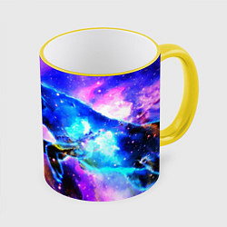 Кружка 3D Волки, цвет: 3D-желтый кант