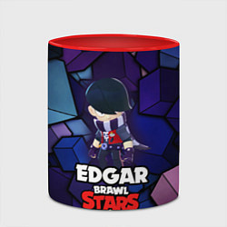 Кружка 3D BRAWL STARS EDGAR, цвет: 3D-белый + красный — фото 2