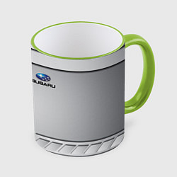 Кружка 3D SUBARU СУБАРУ, цвет: 3D-светло-зеленый кант