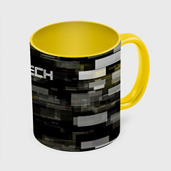 Кружка 3D MILITECH камуфляж Cyberpunk 2077, цвет: 3D-белый + желтый