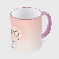 Кружка 3D Люблю тебя, цвет: 3D-розовый кант