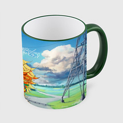 Кружка 3D Обещанный Неверленд Эмма, цвет: 3D-зеленый кант