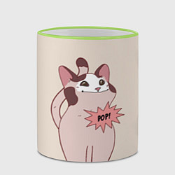 Кружка 3D Pop Cat, цвет: 3D-светло-зеленый кант — фото 2