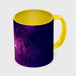 Кружка 3D Стекло дождь фиолетовый, цвет: 3D-белый + желтый