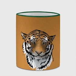 Кружка 3D Тигр, цвет: 3D-зеленый кант — фото 2