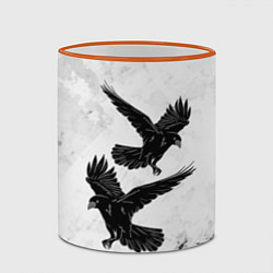 Кружка 3D Gothic crows, цвет: 3D-оранжевый кант — фото 2