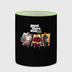 Кружка 3D Grand Theft Auto V персонажи, цвет: 3D-светло-зеленый кант — фото 2