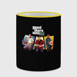 Кружка 3D Grand Theft Auto V персонажи, цвет: 3D-желтый кант — фото 2