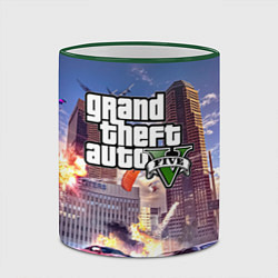 Кружка 3D ЭКШЕН Grand Theft Auto V, цвет: 3D-зеленый кант — фото 2