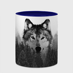 Кружка 3D Волк, цвет: 3D-белый + синий — фото 2