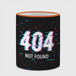 Кружка 3D Глитч 404, цвет: 3D-оранжевый кант — фото 2