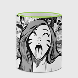 Кружка 3D Belle Delphine Ahegao, цвет: 3D-светло-зеленый кант — фото 2