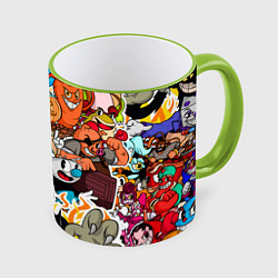 Кружка 3D CUPHEAD, цвет: 3D-светло-зеленый кант