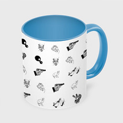 Кружка 3D Кровосток Паттерн Z, цвет: 3D-белый + небесно-голубой