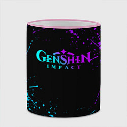 Кружка 3D GENSHIN IMPACT NEON LOGO, цвет: 3D-розовый кант — фото 2