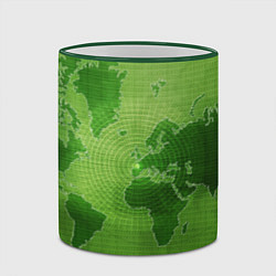 Кружка 3D Карта мира, цвет: 3D-зеленый кант — фото 2