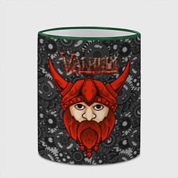 Кружка 3D Valheim красный викинг, цвет: 3D-зеленый кант — фото 2