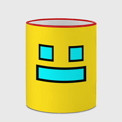 Кружка 3D Geometry Dash: Smile, цвет: 3D-красный кант — фото 2