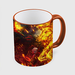 Кружка 3D Path of Exile Fire Demon Z, цвет: 3D-оранжевый кант
