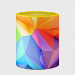 Кружка 3D Радужная геометрия, цвет: 3D-белый + желтый — фото 2