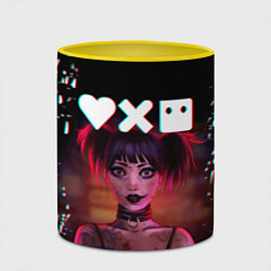 Кружка 3D Love, Death and Robots Lora Glitch Z, цвет: 3D-белый + желтый — фото 2