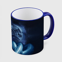 Кружка 3D Мифические змеи, цвет: 3D-синий кант