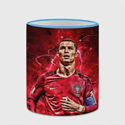 Кружка 3D Cristiano Ronaldo Portugal, цвет: 3D-небесно-голубой кант — фото 2