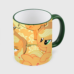 Кружка цветная Applejack pattern