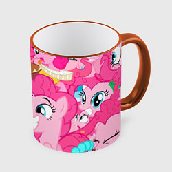 Кружка 3D Pinkie Pie pattern, цвет: 3D-оранжевый кант