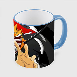 Кружка 3D Bleach, Ичиго Куросаки, цвет: 3D-небесно-голубой кант