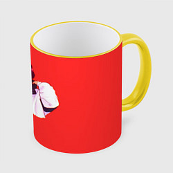 Кружка 3D Suga Red, цвет: 3D-желтый кант