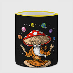 Кружка 3D Космический Гриб Волшебник, цвет: 3D-желтый кант — фото 2