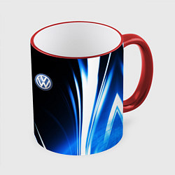 Кружка 3D VOLKSWAGEN, цвет: 3D-красный кант