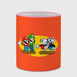 Кружка 3D CupHead x Mario, цвет: 3D-розовый кант — фото 2