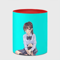 Кружка 3D Anime girl, цвет: 3D-белый + красный — фото 2