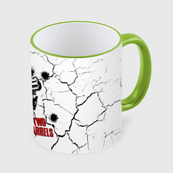 Кружка 3D Lock, money, two barrels $$$, цвет: 3D-светло-зеленый кант