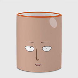 Кружка 3D Сайтама One-Punch Man, цвет: 3D-оранжевый кант — фото 2