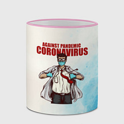 Кружка 3D Coronavirus, цвет: 3D-розовый кант — фото 2