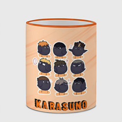 Кружка 3D Вороны школы Карасуно Haikyu!!, цвет: 3D-оранжевый кант — фото 2