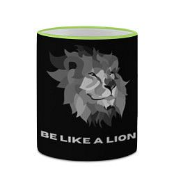 Кружка 3D BE LIKE A LION, цвет: 3D-светло-зеленый кант — фото 2